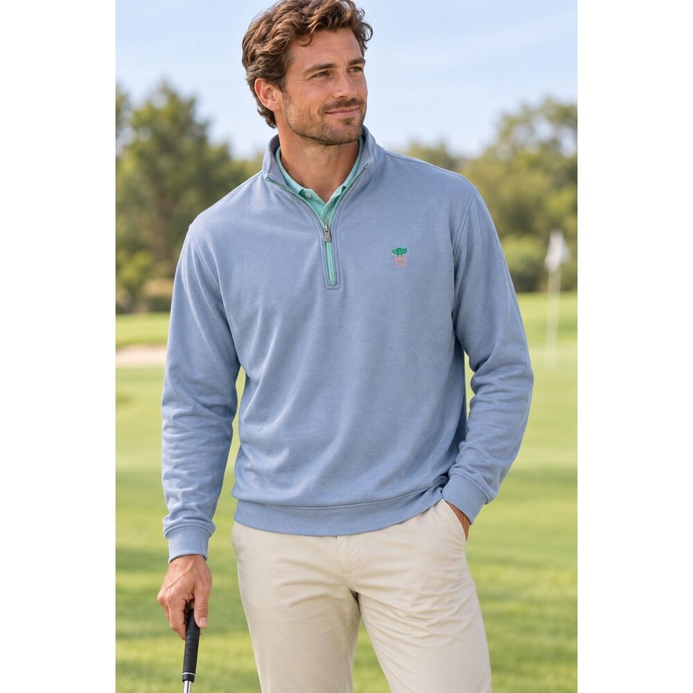 Peter Millar Round Hill Club Greenwich Golf 1/4 Zip Pullover Men’s XL Cotton